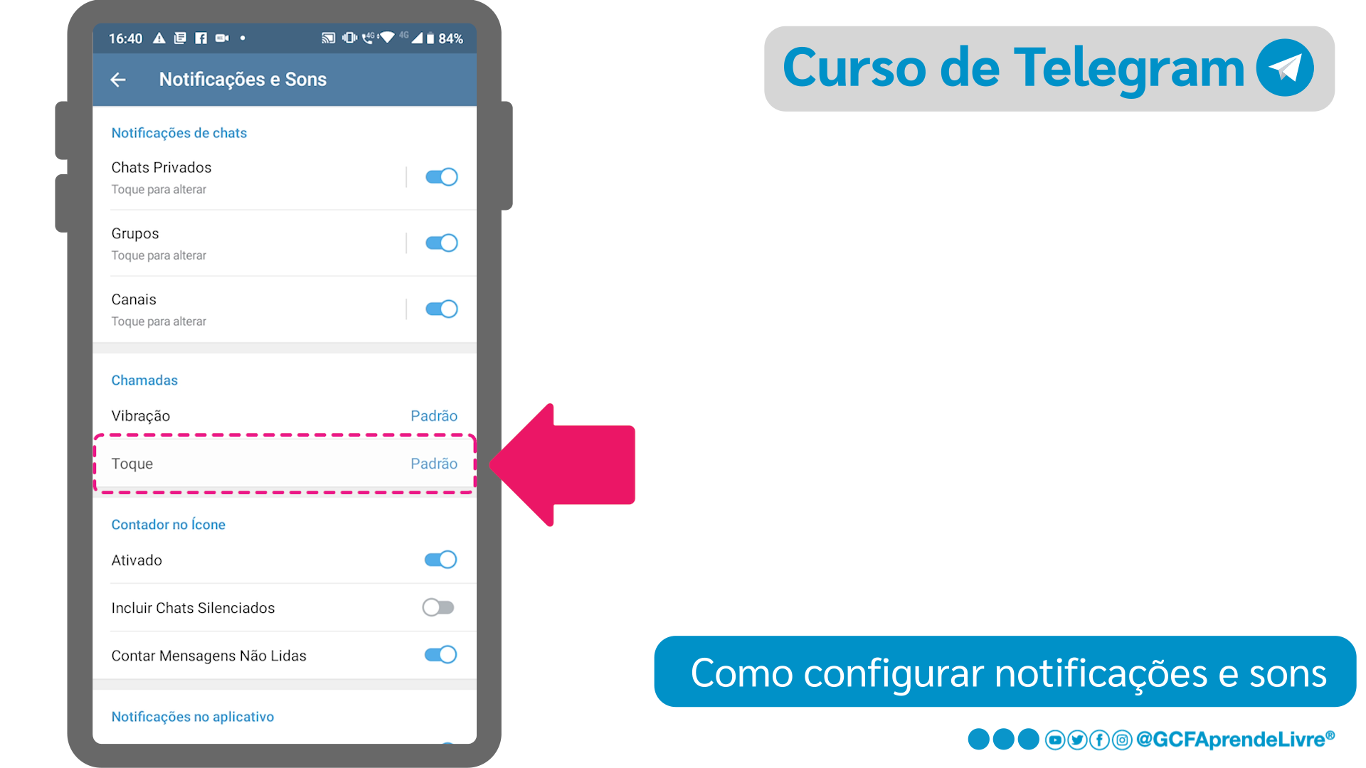 Como mudar o toque do Telegram